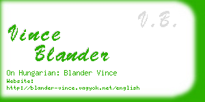 vince blander business card